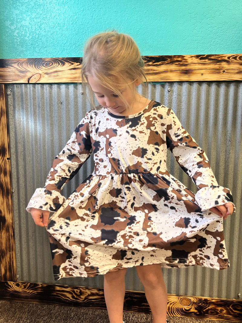 Girls Cow Print Dress Girls Cow Print Dress