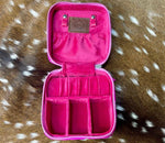 Small Pink Cowhide Jewelry Case