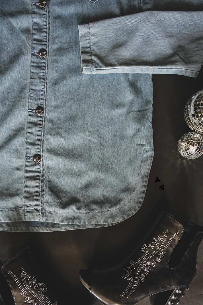 Homesteader Denim Shirt w/ Concho Detail