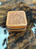 Small Floral Tooled Jewelry Case