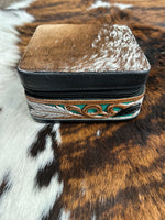 Small Tooled Cowhide Jewelry Case