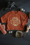 Chunky Aztec Sweater in Rust