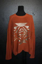 Chunky Aztec Sweater in Rust