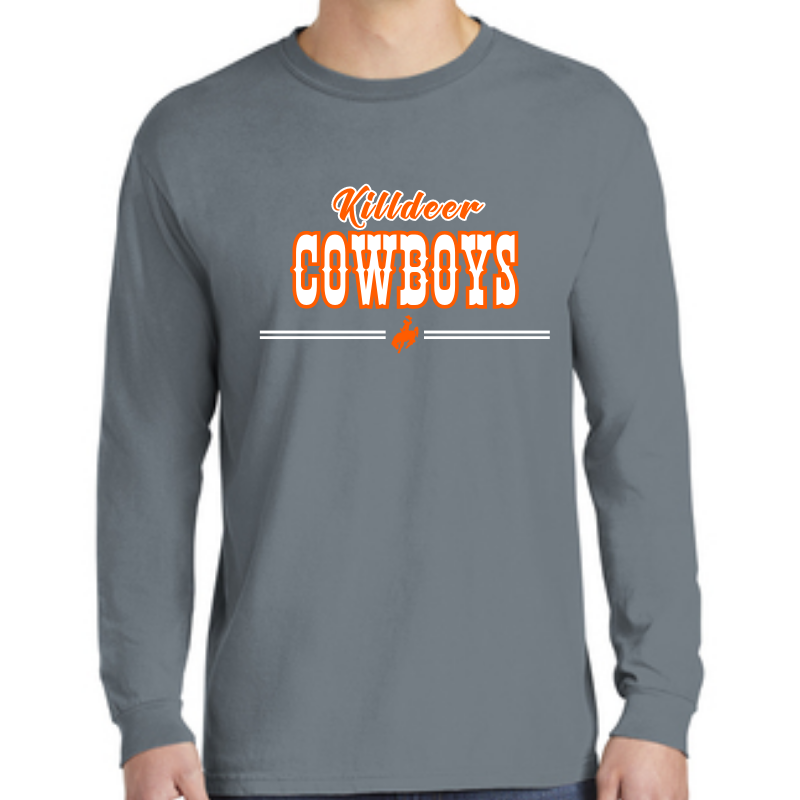 Adult Grey Killdeer Cowboys Comfort Colors Long Sleeve