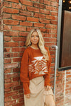 Chunky Aztec Sweater in Rust