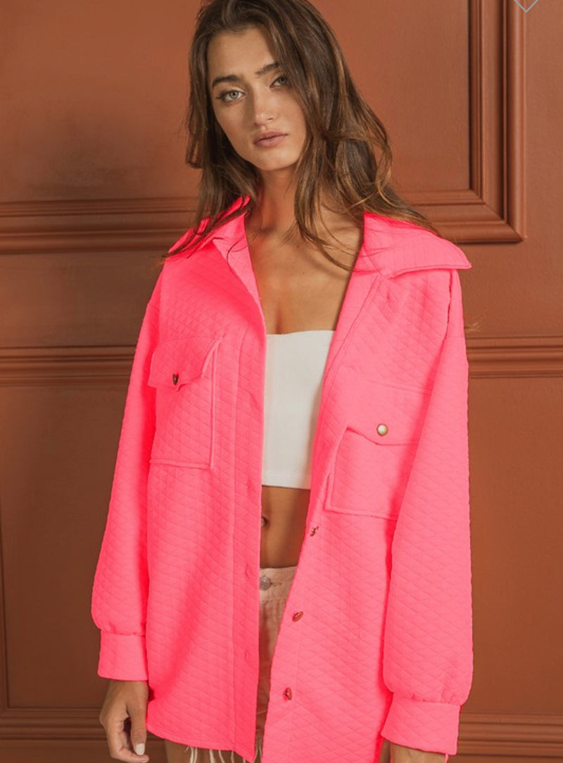 Bright pink Quilted Spring Jacket