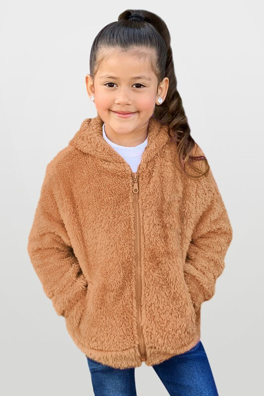 Teddy Bear Fur Jacket Camel