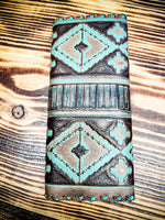 ACD Wallet 1109 Navajo & Turquoise Crackle leather