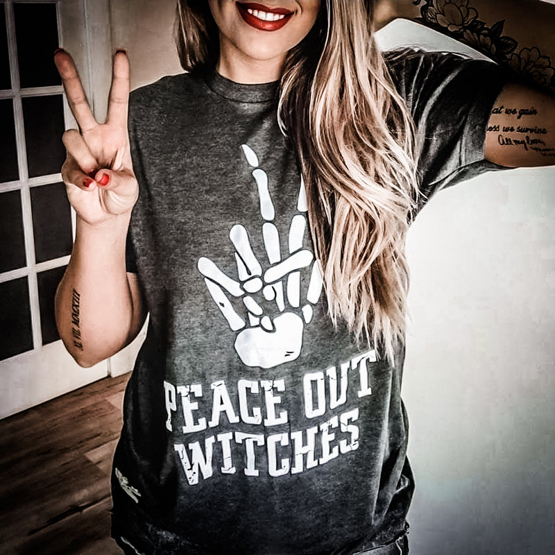 Peace Out Witches Spooky Graphic T