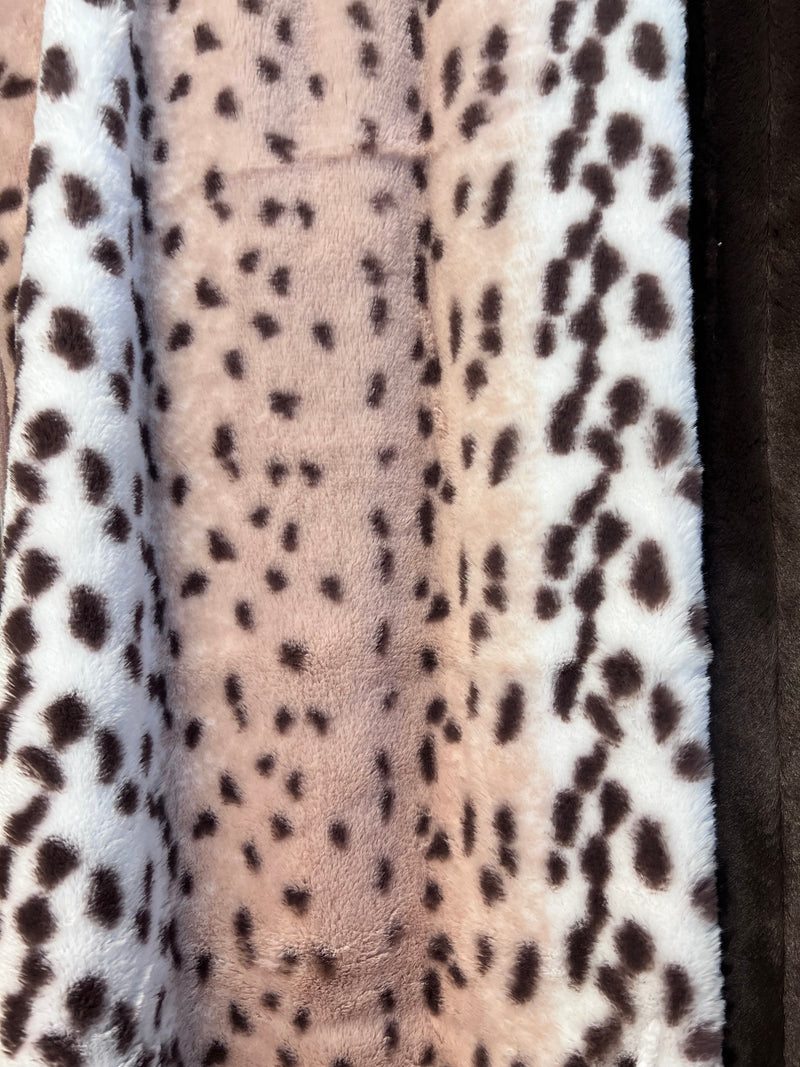 Leopard Faux Fur Navy Southwest Aztec Blanket - Adult