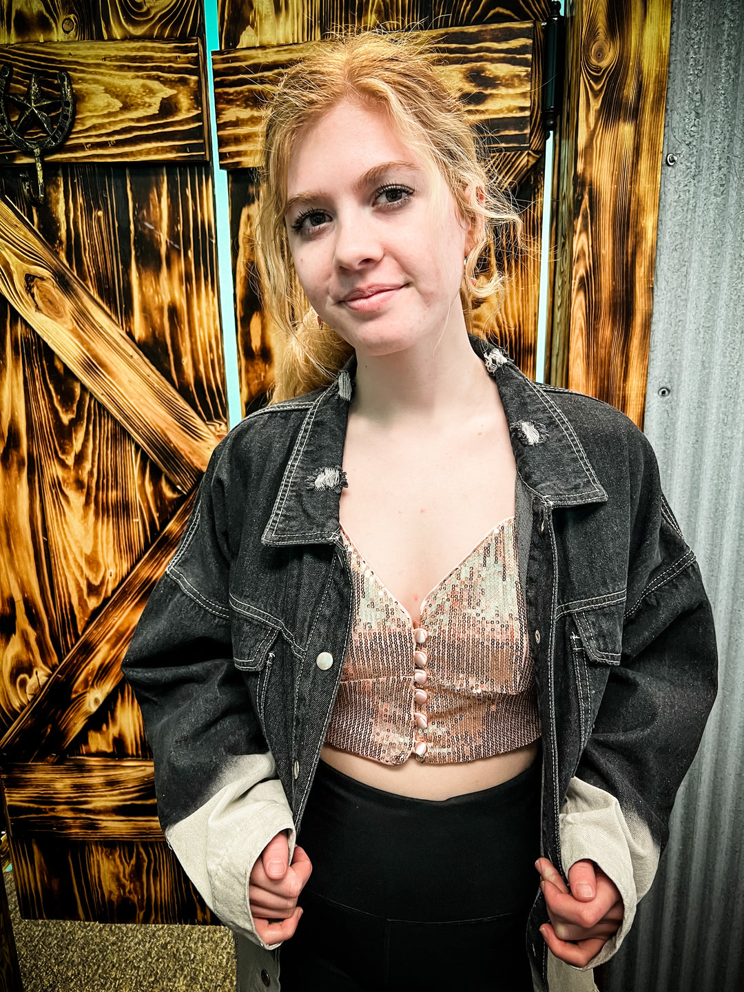 rose gold sequin bralette