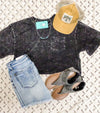 Holly Black Washed Crop Tee