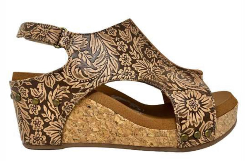 Very G Liberty Tooled Wedges Nude