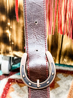 Aspen Crossbody 1072 Steer Head Leather & Red Fringe