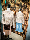 Kaylee Womens Leopard Bubble Sleeve Sweater (Mommy & Me Available)