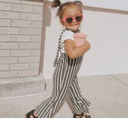 Bailey Striped Adjustable Overalls