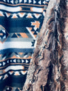 Fleece/Minky Blue Southwest Aztec Blanket - Adult