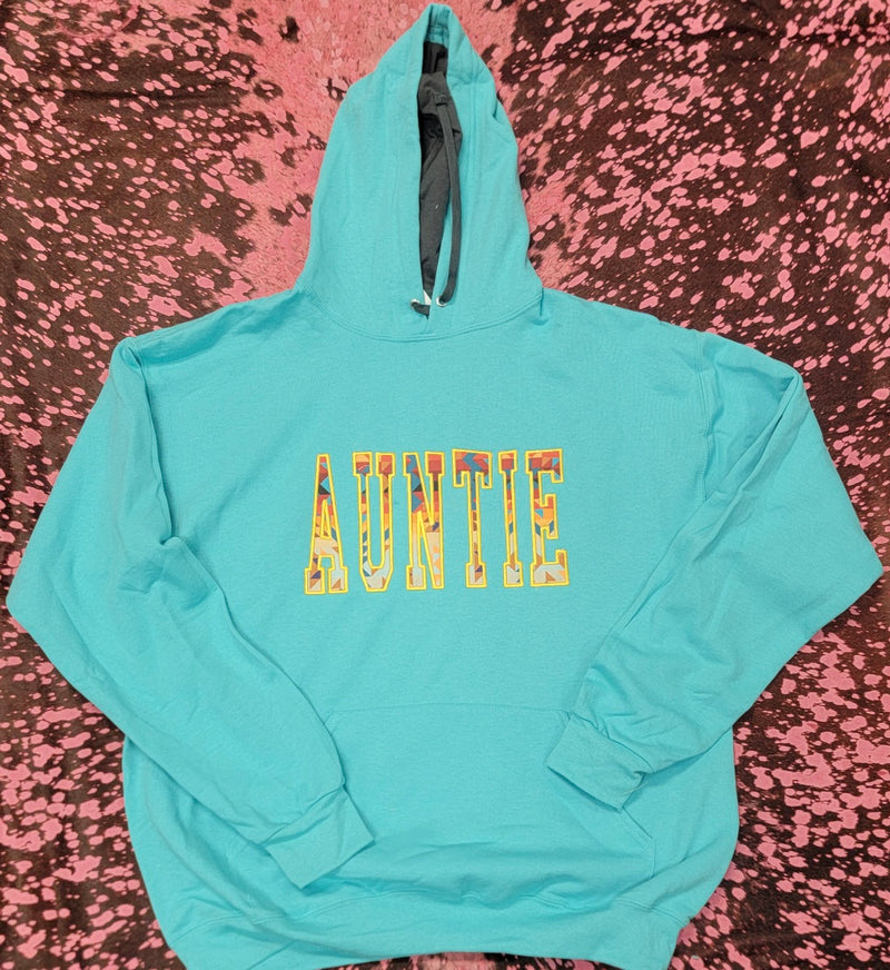 Auntie Embroidered Southwest Pattern Hoodie