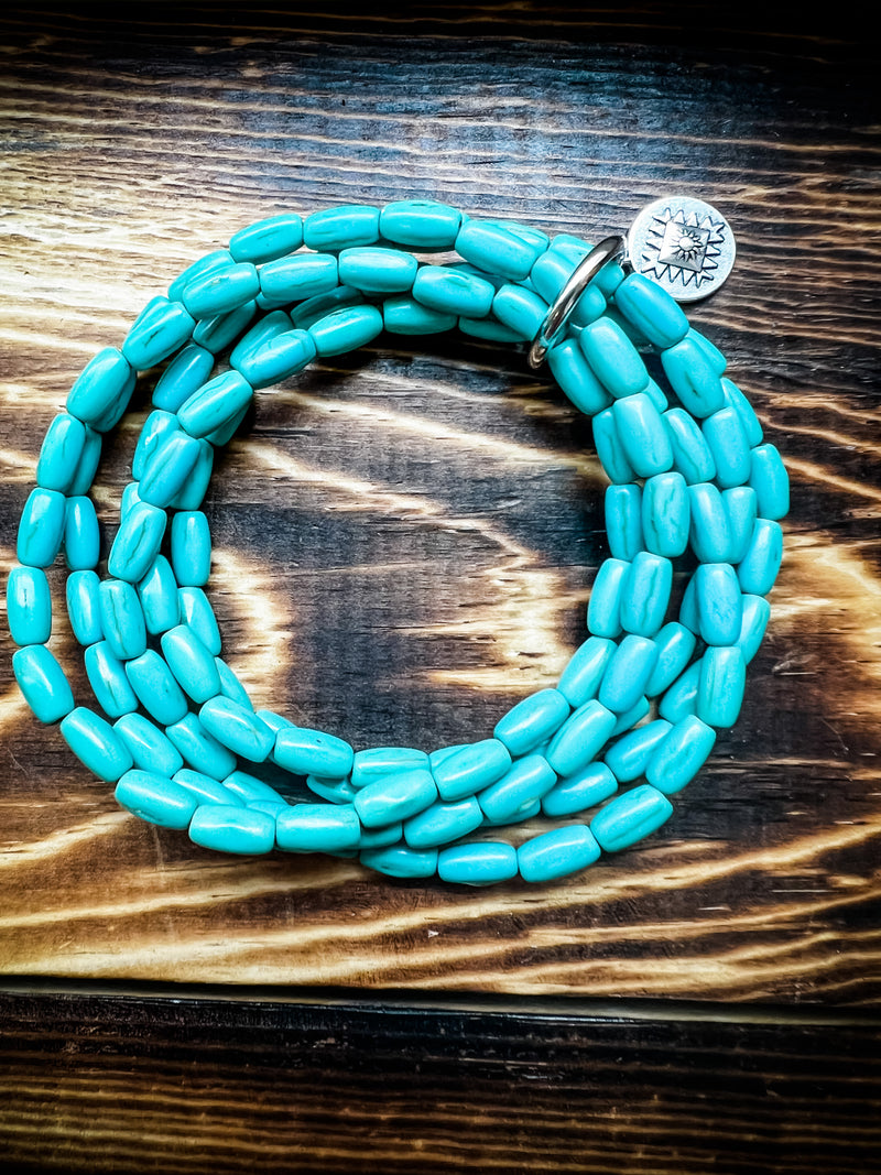 Beaded Turquoise Cluster Bracelet