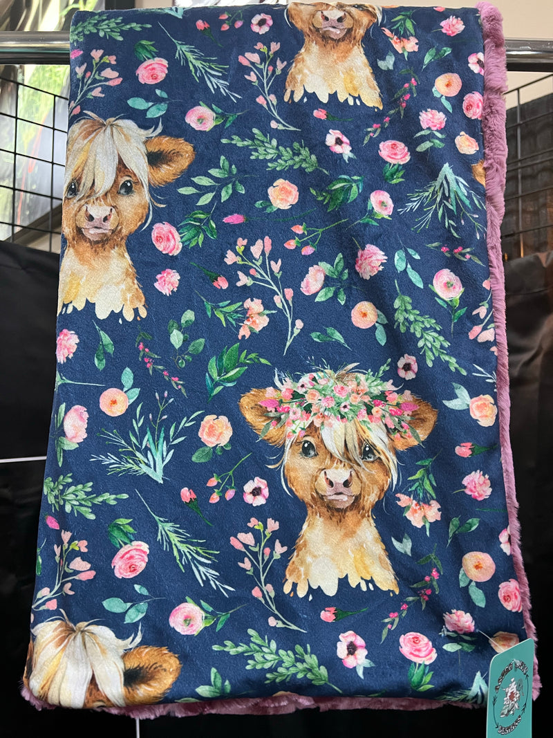 Cutie Cow Double Minky Blanket