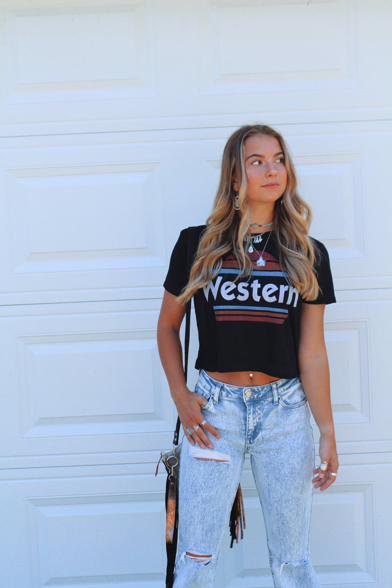 Retro Western Cropped Graphic Tee