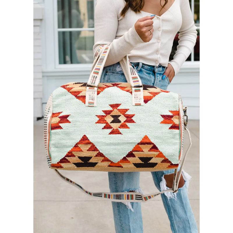 Cheyenne Mint Aztec Duffel