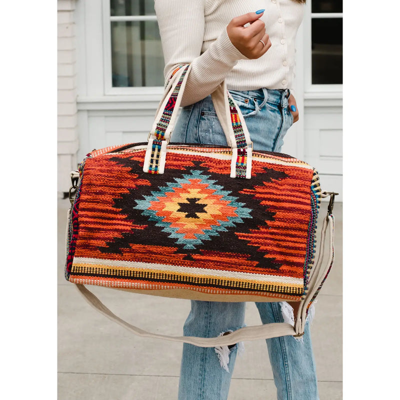Aspen Rustic Aztec Cheyenne Rust Aztec Duffel – Aspen Chic Designs
