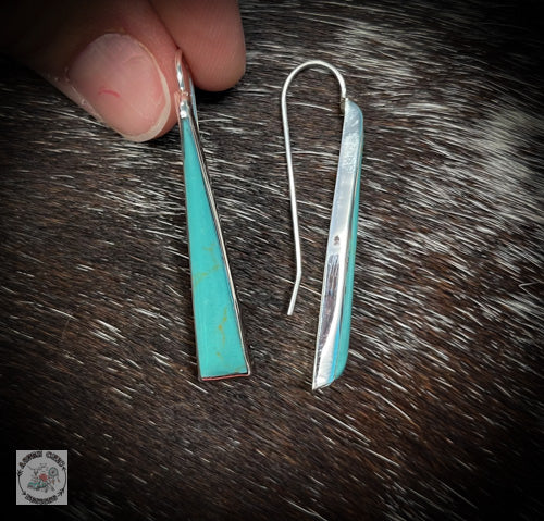 Sterling Silver Turquoise Long Drop Earrings