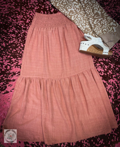 Boho Woven Skirt- Blush